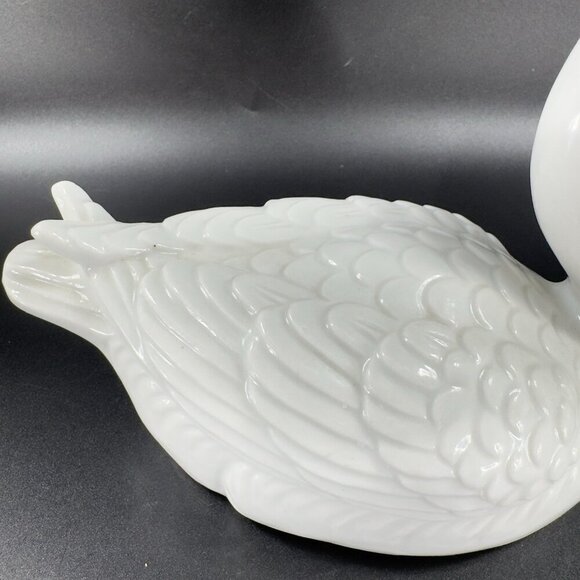 1960s Japanese Large Heavy White Ceramic Stoneware Duck Swan Bird Figurine Japan - Picture 6 of 10